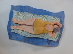 Sun Snoozing (Falling asleep on the beach and floating out to sea) top view